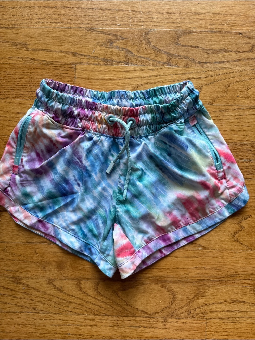 Athleta Girls Tie-Dye Athletic Shorts - Blue, Pink, Purple, Teal size S/7